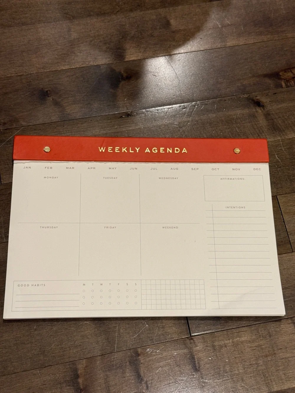 Weekly Agenda Desk Pad Undated